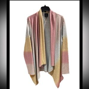 Collection by Bobeau Watercolor Ombre Open Front Cardigan Size Large